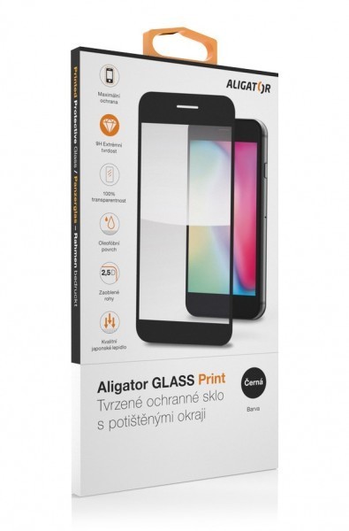 Ochrana displeje GLASS PRINT Xiaomi Redmi Note 12, černá, celoplošné lepení