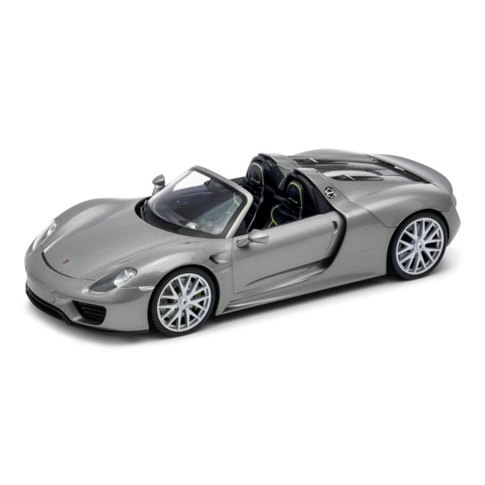 Welly Porsche 918 Spyder (convertible) 1:24 šedé