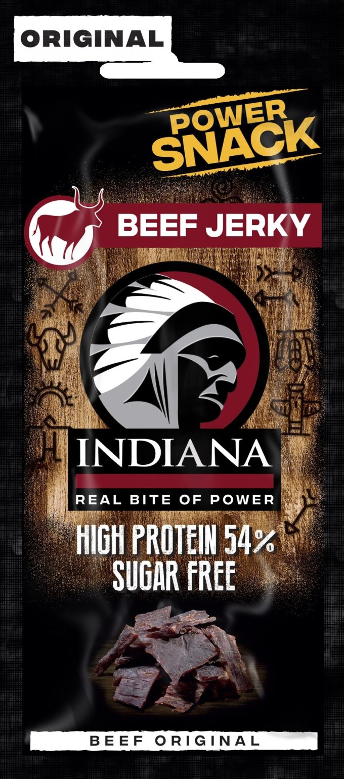 INDIANA Jerky hovězí Power Snack Original 12g