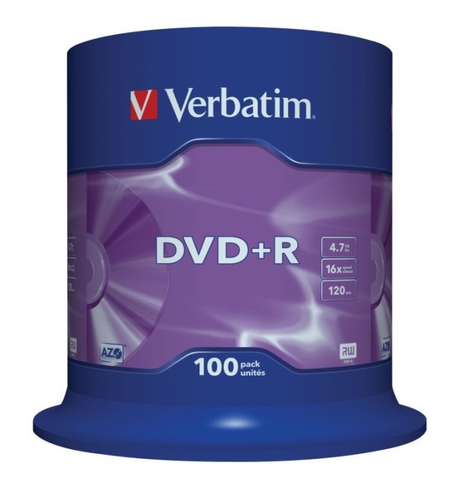 DVD+R Verbatim 4,7 GB (120min) 16x 100-cake