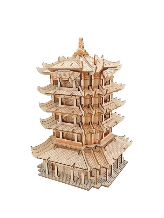 Woodcraft Dřevěné 3D puzzle Yellow Crane Tower