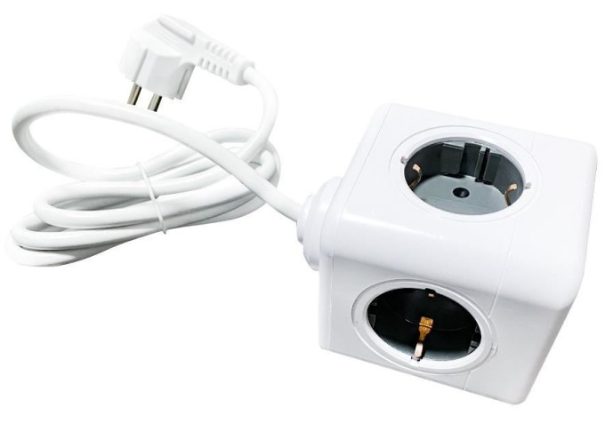 Technaxx rozbočovač Power Cube, 4xzásuvka, 2xUSB port,TX-195, bílá