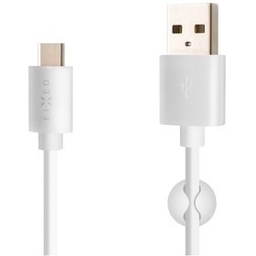 FIXED USB/USB-C kabel, USB 2.0, 2m,bílý