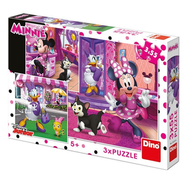 Dino Puzzle Den s Minnie 3x55 dílků