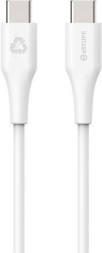 eSTUFF INFINITE Super Soft USB-C to USB-C Cable, 1m, 100% recyklovaný, bílá