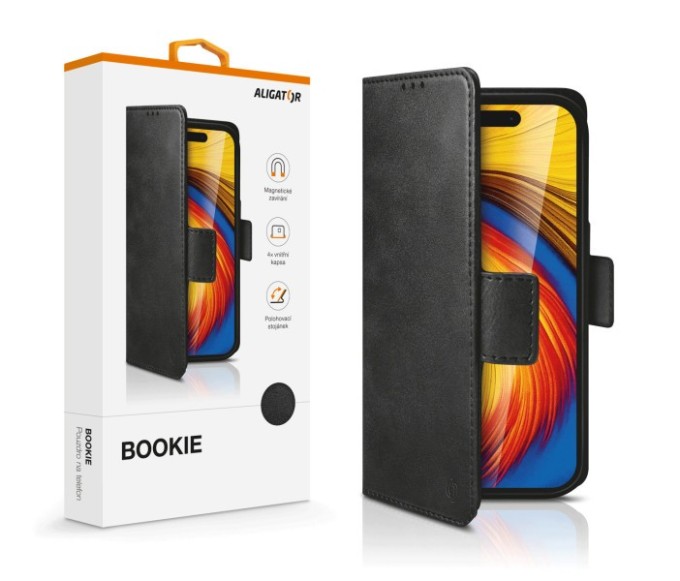 Pouzdro ALIGATOR Bookie Xiaomi Redmi Note 12 Pro, Black