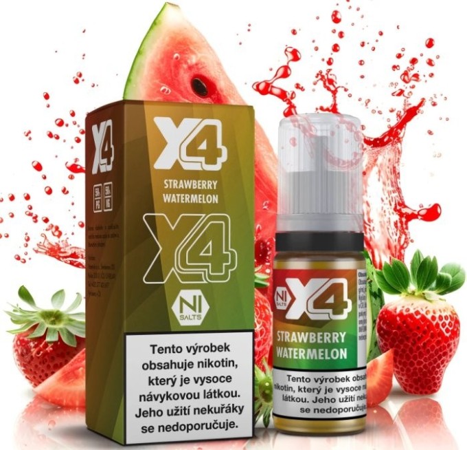 Liquid X4 Bar Juice - Jahoda a meloun (Strawberry Watermelon) 10ml - 20mg