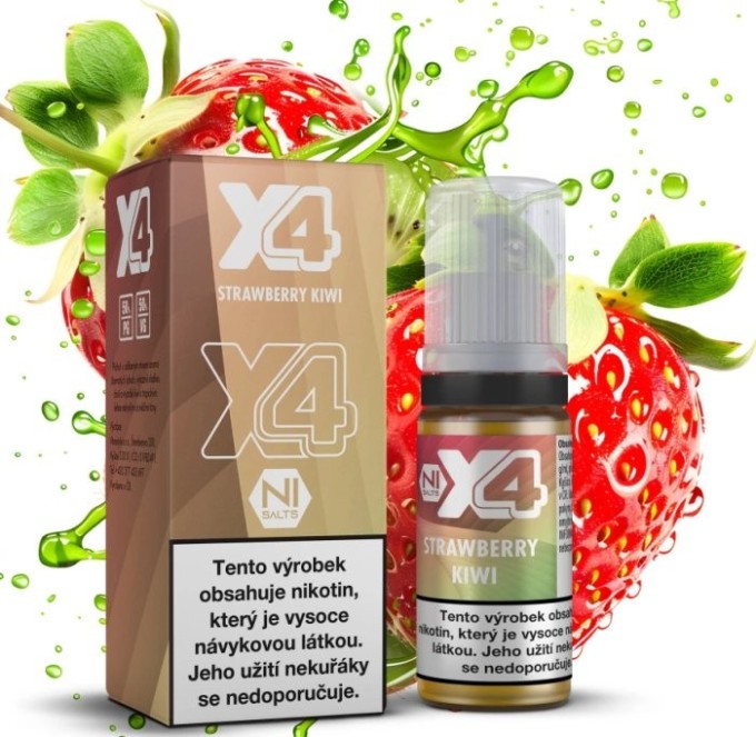 Liquid X4 Bar Juice - Jahoda a kiwi (Strawberry Kiwi) 10ml - 20mg