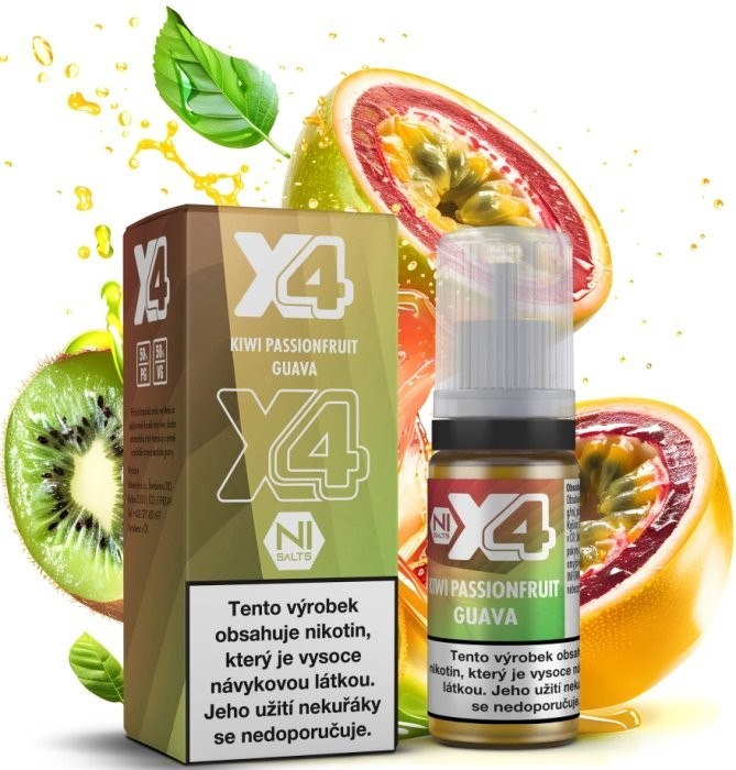 Liquid X4 Bar Juice - Kiwi, marakuja a guava (Kiwi Passionfruit Guava) 10ml - 20mg