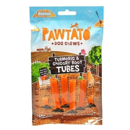 Benevo Odměna pro psy Pawtato Tubes Turmeric & Chicory Root 90g