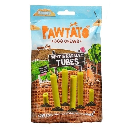 Benevo Odměna pro psy Pawtato Tubes Mint & Parsley 90g