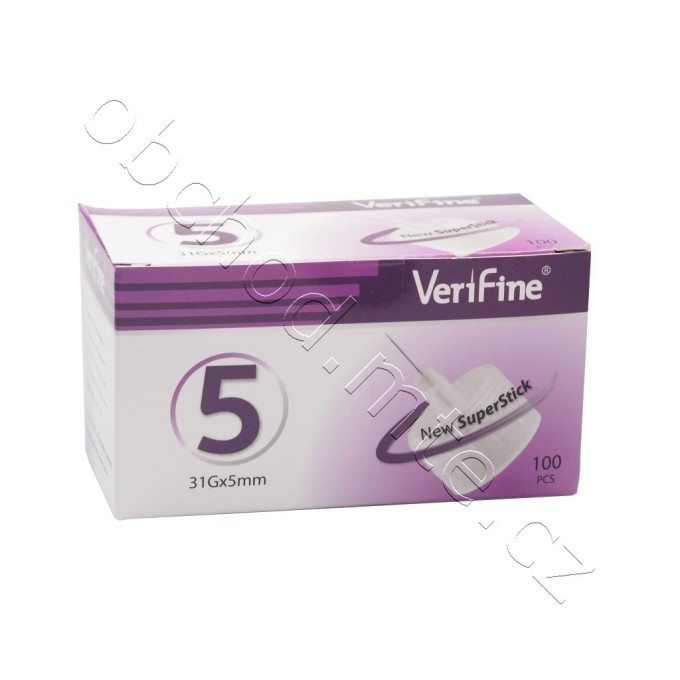 Jehly VERIFINE 5 pro všechna inz. pera 31G - 0,25 x 5 mm, 100 ks