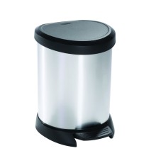 Curver odpadkový koš, DECO BIN, střibrný/černý, 5l