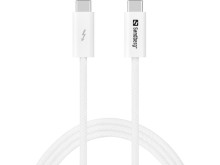 Sandberg nabíjecí kabel USB-C na C USB4 240W+40Gbps 1m, bílá